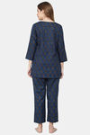 Shararat Cotton Pyajama Set - Dark Blue — thumbnail 4